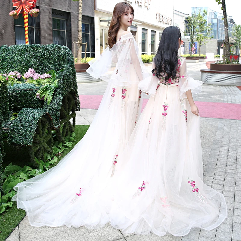 Vestido De Noiva/свадебное платье для маленьких девочек и женщин Большая Маленькая мама