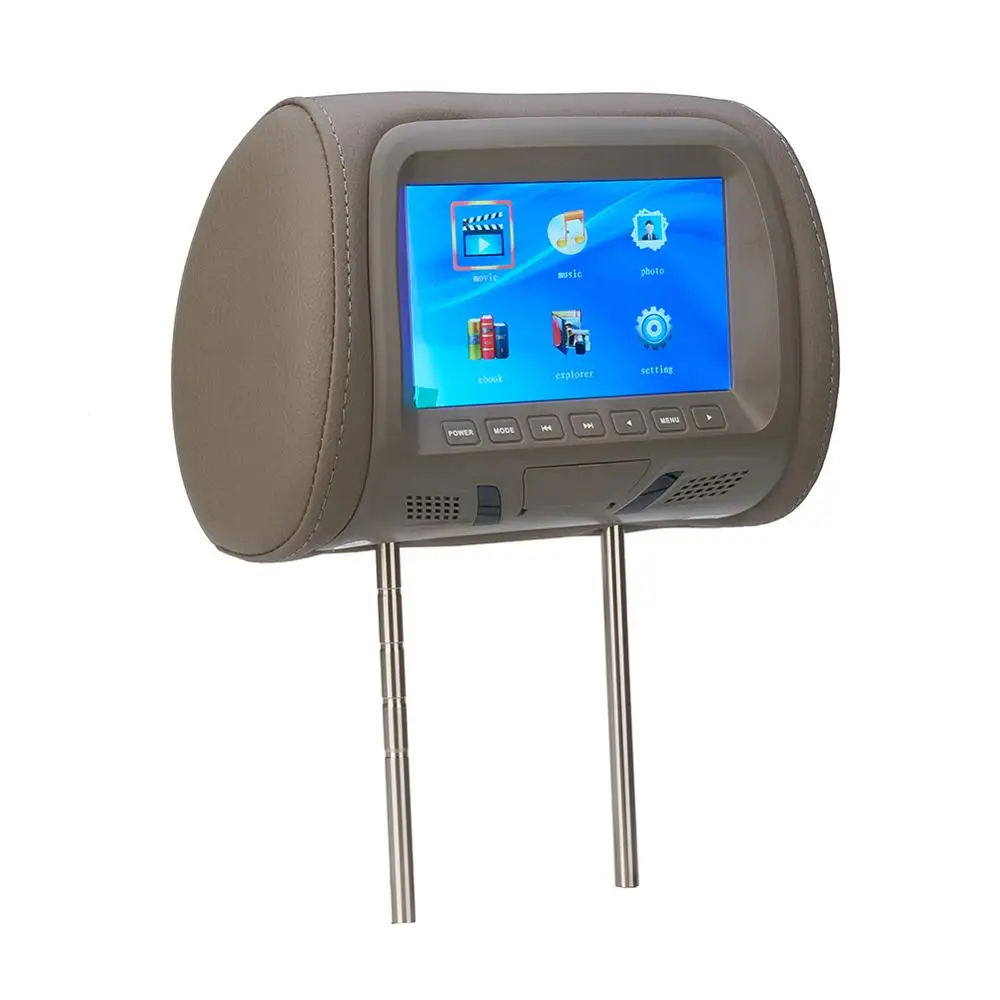 7 inch Car Headrest Monitor 800*480 LCD Screen Video Player Support USB/SD/FM/Speaker/MP5 with Remote Control | Автомобили и