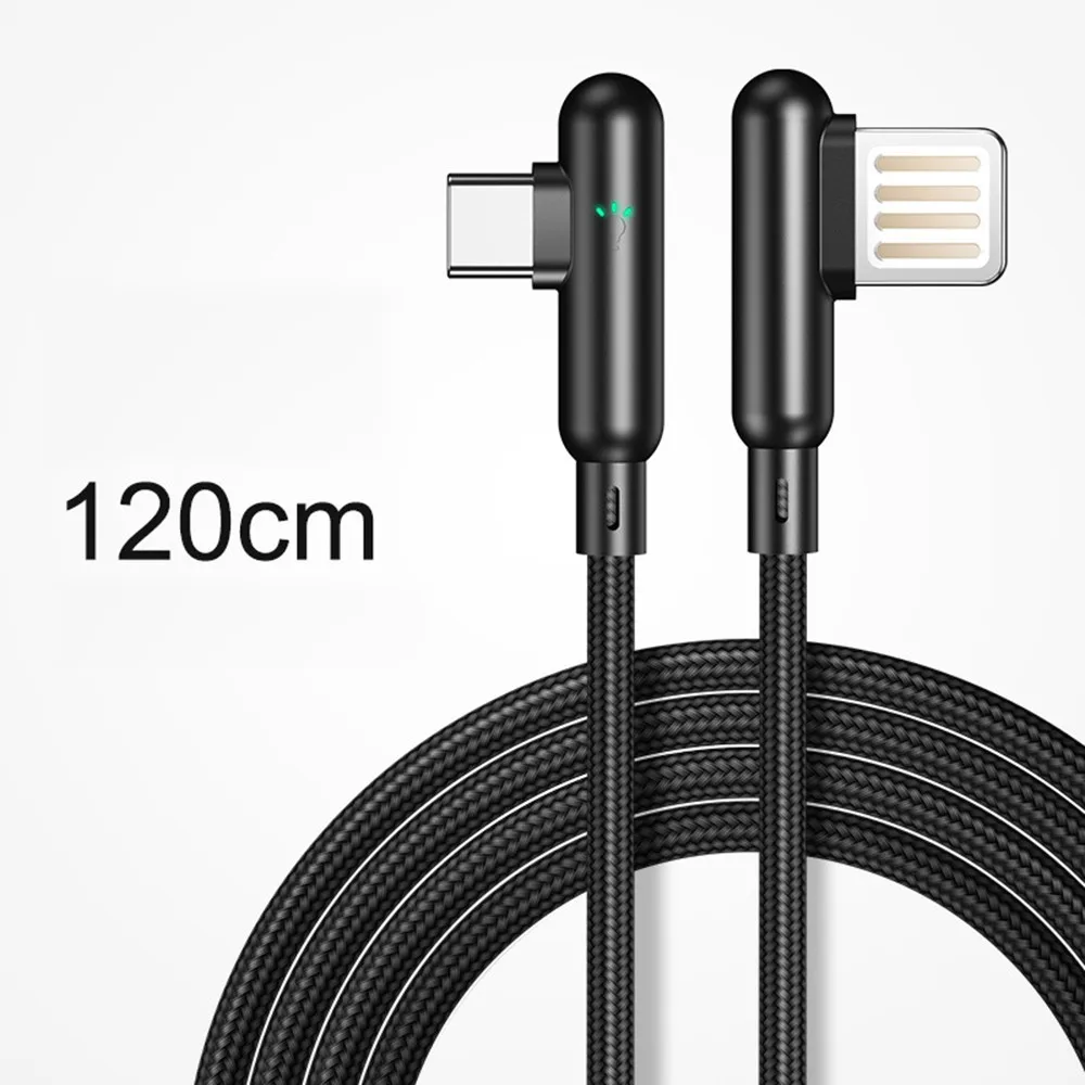 1 2 м кабел USB TYPE C зарядка для телефона двойной локоть провод зарядки передачи