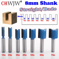 1pc 8mm shank high quality straightdado router bit set 68101214161820mm diameter wood cutting tool chwjw
