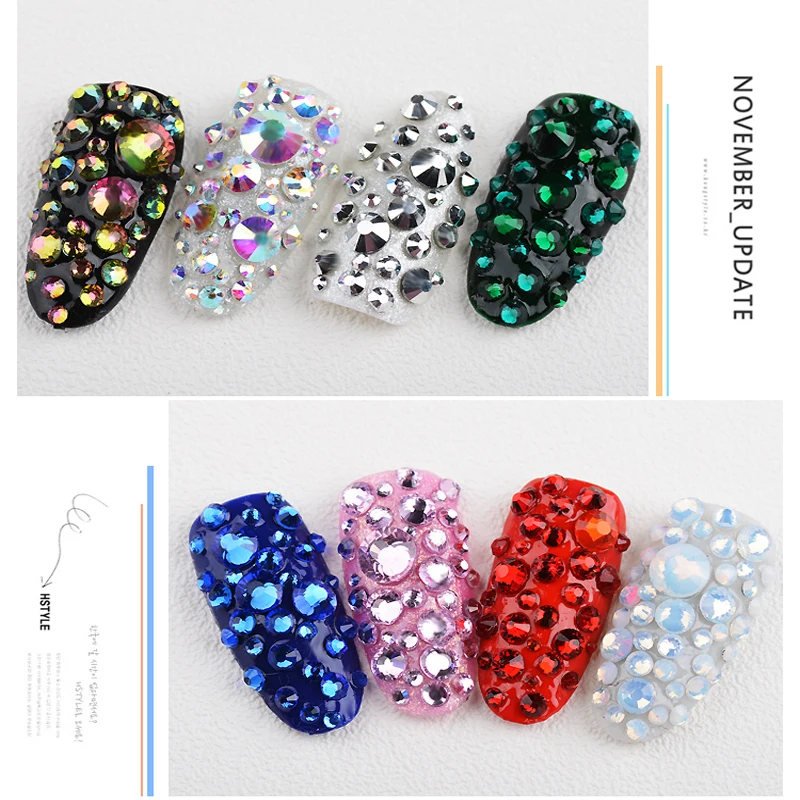 

SS4-SS12 1584pcs Multi-size Glass Nail Art Rhinestone Crystal AB Strass Gems Charms Glitter Rhinestone for Nails Art H0950