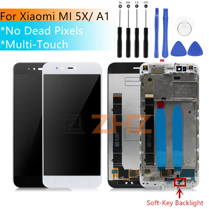 ЖК-дисплей для Xiaomi Mi A1 MIA1 Mi5X 5X дигитайзер сенсорного экрана с рамкой запасные
