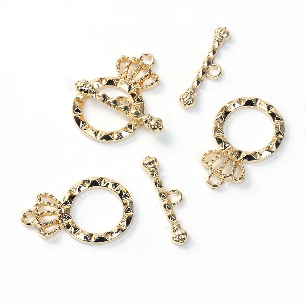 

DoreenBeads Gold/Silver Color Zinc Based Alloy Toggle Clasps Crown Pattern 26mm x17mm(1" x 5/8") 24mm x7mm(1" x 2/8"), 2 Sets