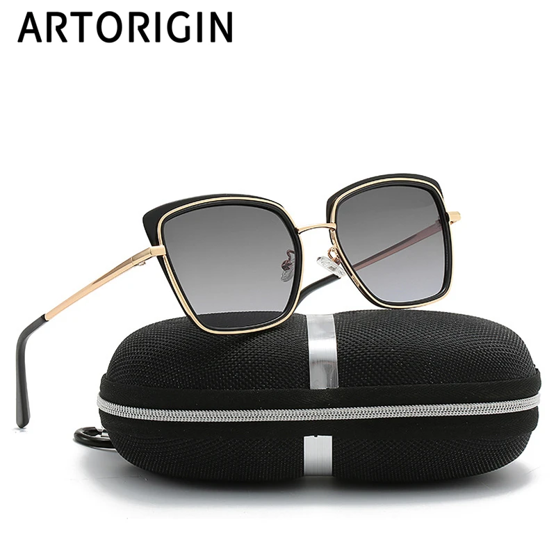 Очки солнцезащитные женские поляризационные зеркальные в стиле кошачий