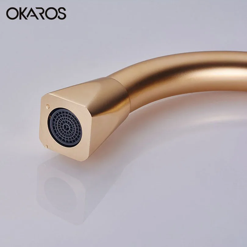 Кухонный Смеситель OKAROS кухонный кран золотого и белого цветов из алюминия одна