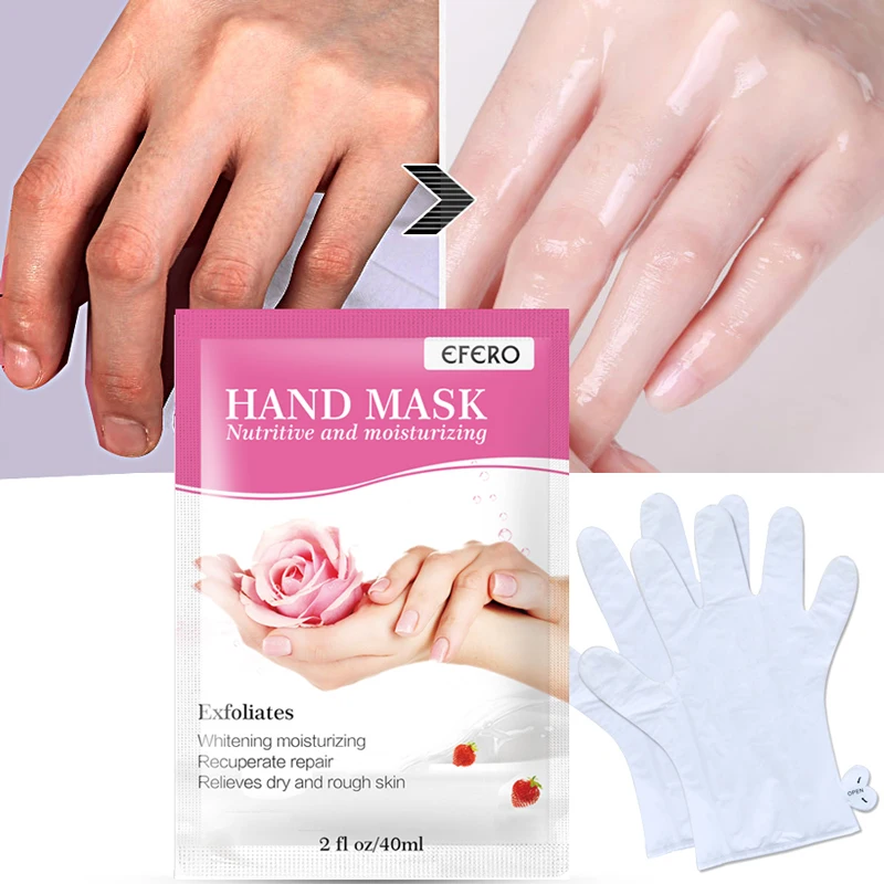 

EFERO 5packs Moisturizing Hand Mask Hand Care Spa Gloves Whitening Repair Hands Cream Wax For Hands Scrub Skin Care Gloves