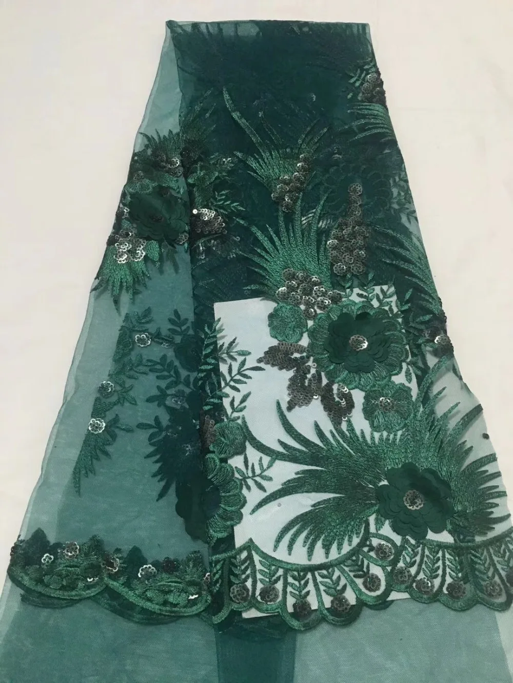

New fashion African tulle lace embroidery french net lace fabric 5 yards per piece guipure lace fabric with sequins TS7338