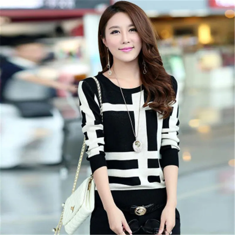 Новый стильный кашемировый свитер Женский пуловер женский с круглым вырезом