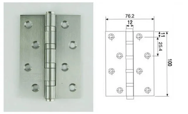 

4 Pair Door Hardware Stainless Steel 304 4''X4''X2.5 Door Hinge