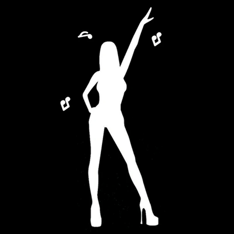 

7.6CM*16.5CM Fashion Music Sing And Dance Decal Silhouette Vinyl Car Sticker Decor S9-0889