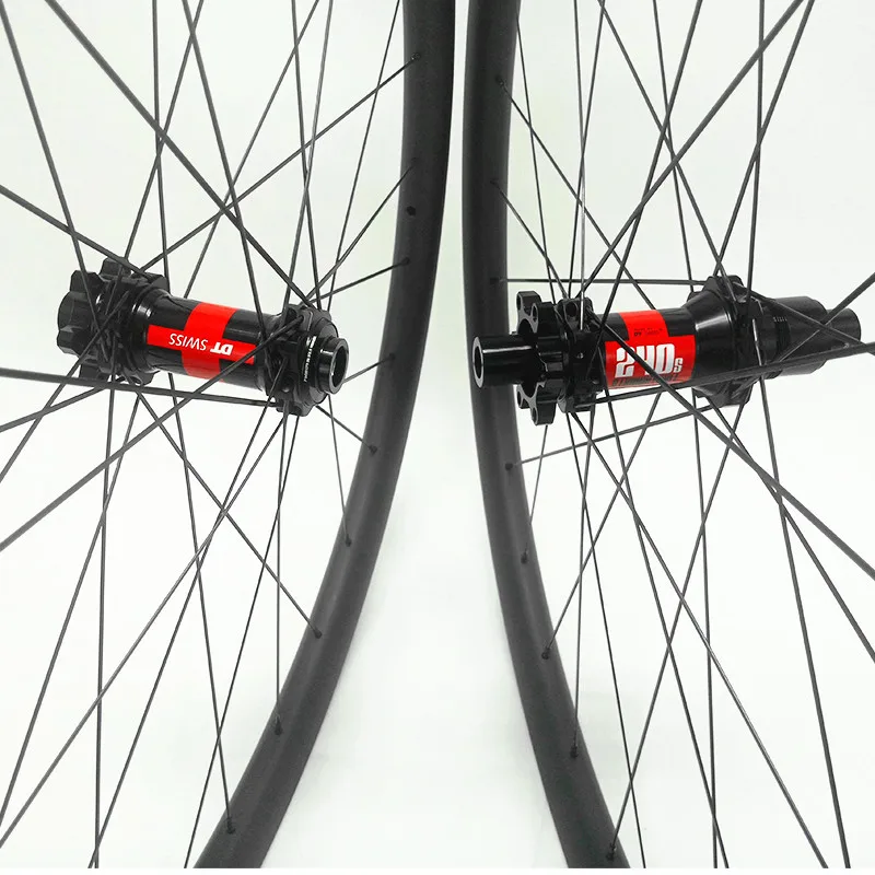 Графен 29er Углеродные mtb колеса AM 33x30 мм Асимметричные бескамерные DT240S прямые pull
