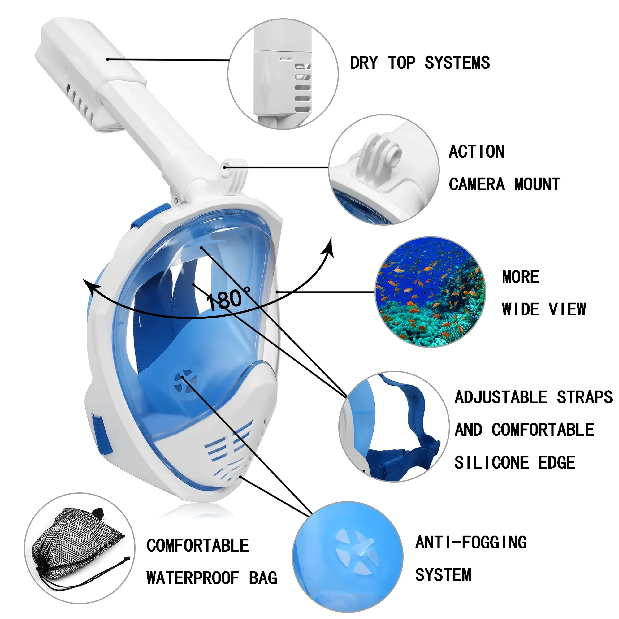 Новинка маска для подводного плавания подводной охоты анти-туман | Спорт и