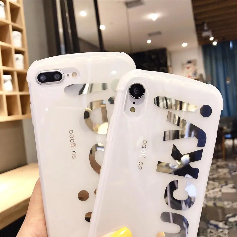 HUANQING Simple lucky letter cell Phone Case For iPhone 6 6S Plus 7 8 X XR XS MAX fashion Cell Housing Protective Cover case |