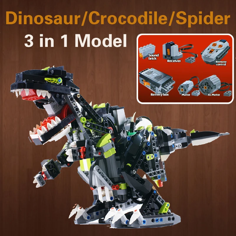 В наличии Technic 24010 дистанционного Управление крокодил динозавр паук 3in1 RC Monster 792