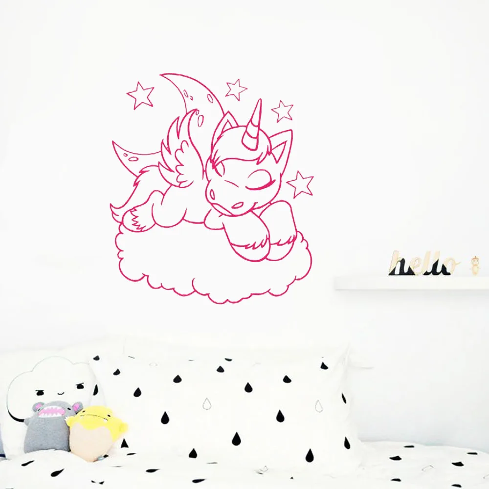 

Wall Decal Unicorn New Horse Nursery Vinyl Sticker Decals Bedroom Playroom Kids Decor Art Mural Wallpaper Removable G573