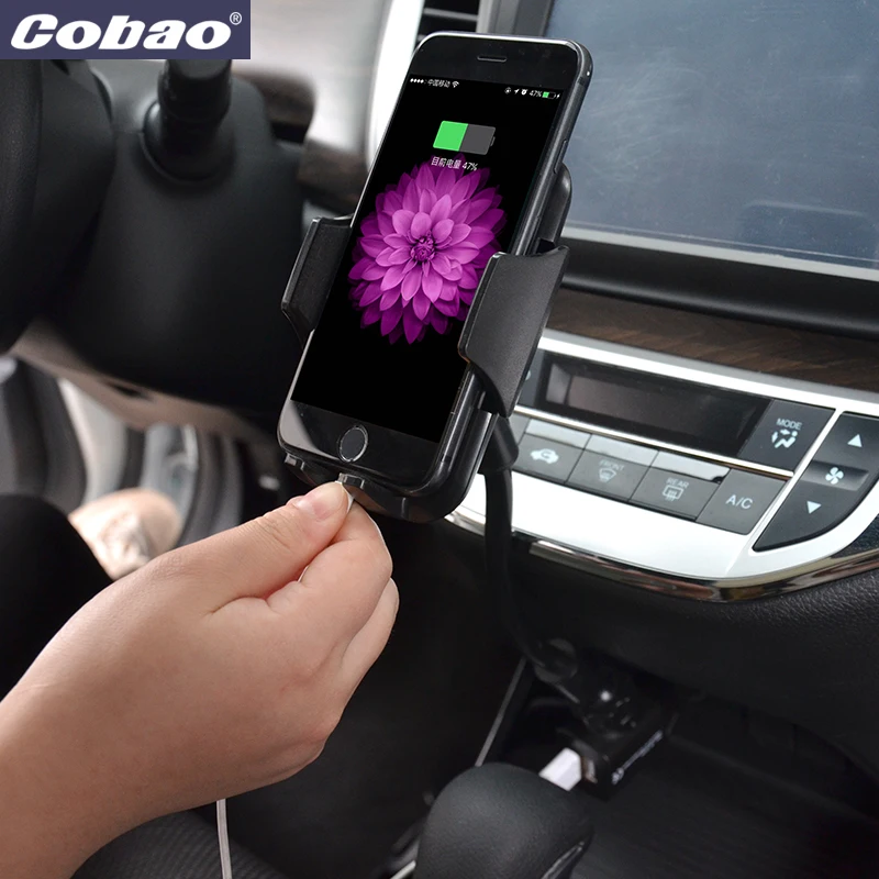 Универсальный автомобильный держатель Cobao зарядное устройство 5 В 1A 2 usb-порта 360
