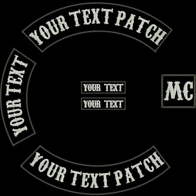black border Пользовательские рокер Байкер Мотоцикл патчи персонализированные Утюг на подложке 6 шт./компл - Цвет: black border