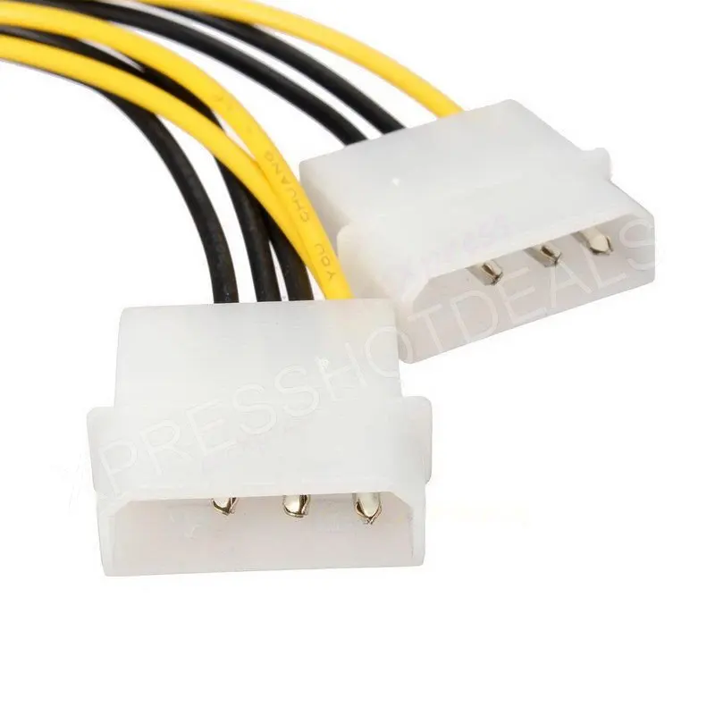 5 шт. двойной 4-контактный Molex IDE до 8-контактный PCI-E Express кабель питания для