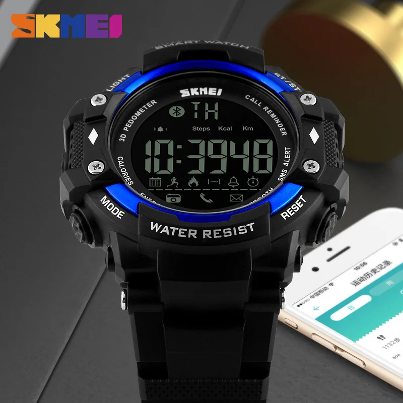 Спорт на открытом воздухе Smart Watch Мужчины Часы Шагомер Калорий Bluetooth Фитнес Трекер