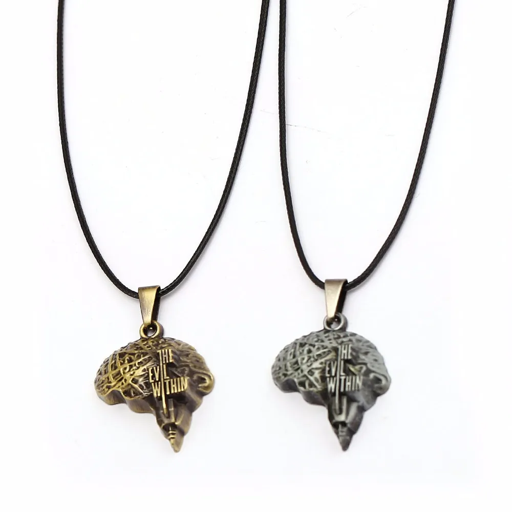Ожерелье из игры зло внутри II ожерелье металлическая мини-подвеска в виде мозга