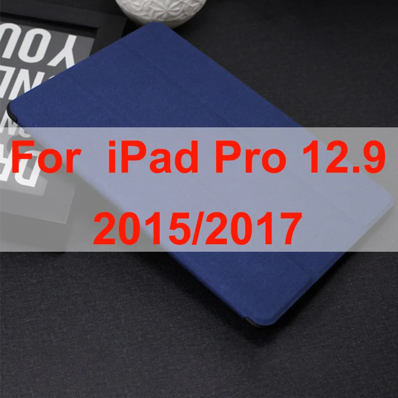 WOWCASE Чехол для iPad Air 2 6th Gen/Air 1/Mini 4/Mini 123/Pro 9,7 10,5 12,9/ 11 12,9 чехол твил PU Жесткий смарт-чехол для планшета - Цвет: 2017 2015 12.9 Blue