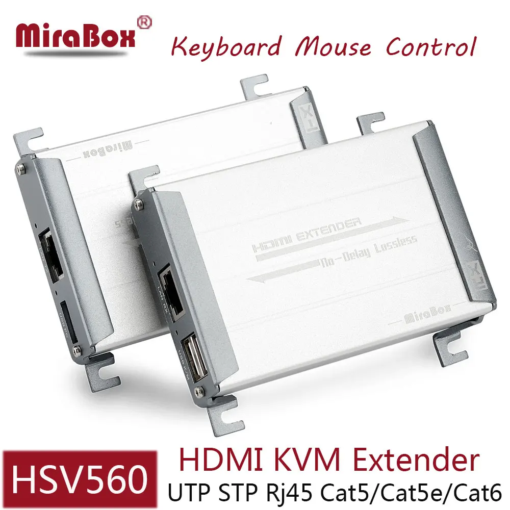 

HSV560 HDMI USB Extender with Keyboard Mouse Control 80m HDMI KVM Extender over UTP Cat5/5e/Cat6 Network By Rj45 Ethernet