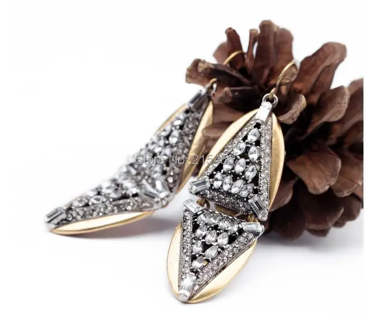 Новые модные дизайнерские серьги новые с треугольным верхом и античным