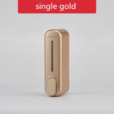 single gold Дозатор мыла настенный шампунь для гостиничной ванной комнаты лосьон для жидкого мыла диспенсер из нержавеющей стали 6 цветов дозатор мыла для рук - Цвет: single gold