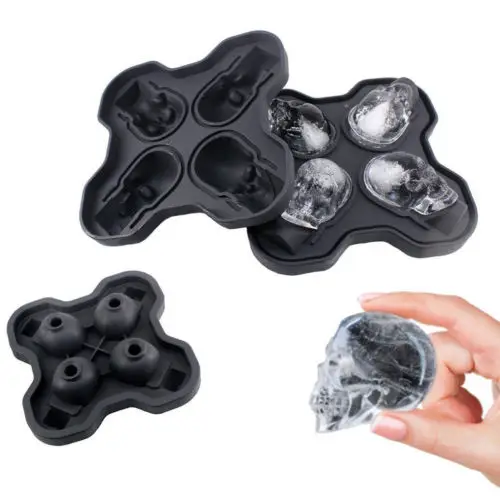 Форма черепа 3D льда кубик прессформы Производитель бар партии силиконовые лотки