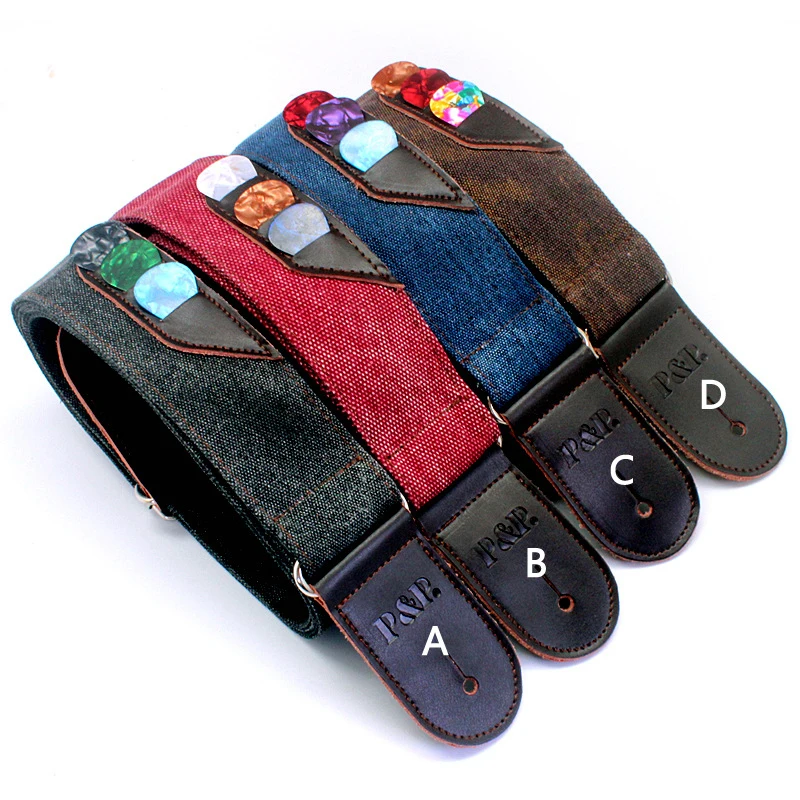 

Retro Cowboy Guitar Strap with PU Leather Head Electric Acoustic ukulele Folk Jazz Guitar Bass Musical Instrument Accessories