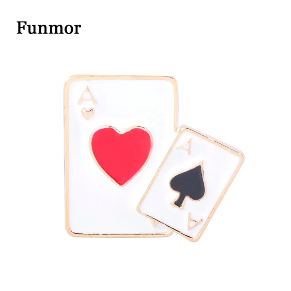 Классические эмалированные Броши Funmor в форме покера для женщин и мужчин