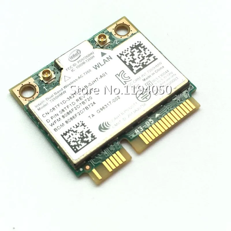 Беспроводная карта Двухдиапазонная Intel AC7260 7260HMW intel 7260AC 867 Мбит/с Половина мини PCI E