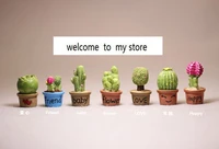 super mini resin figure cactus potted resin food micro king model decoration toy 7pcsset