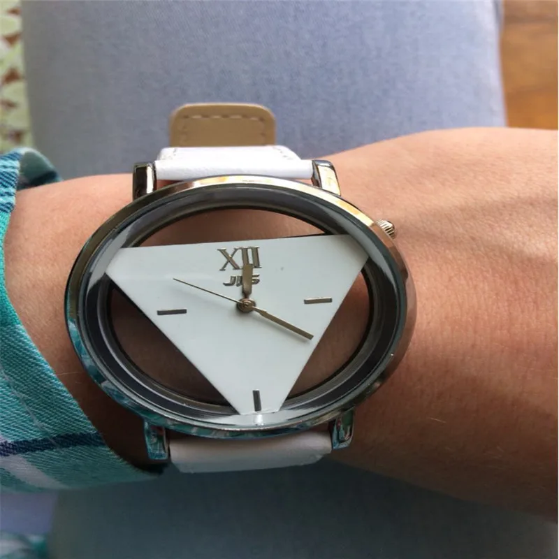 Популярные женские часы Reloj De Mujer Циферблат треугольник Femmes De Quartz Montres Saat часы для женщин эластичный набор рук@ 50