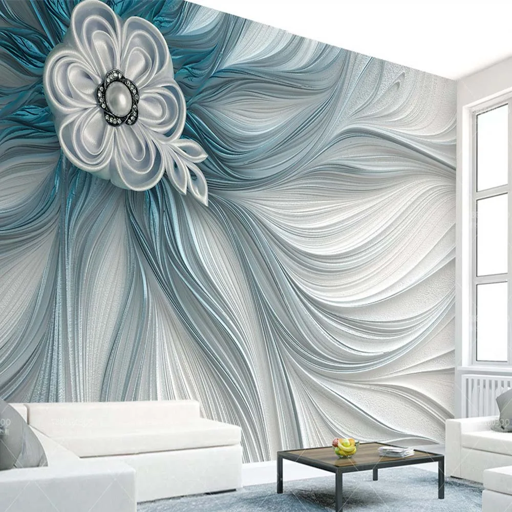 

3d Creative Embossed Abstract Flower Stripe Line Photo Wallpaper Art Wall Decor Home Wall Papers Flower Mural Murales De Pared