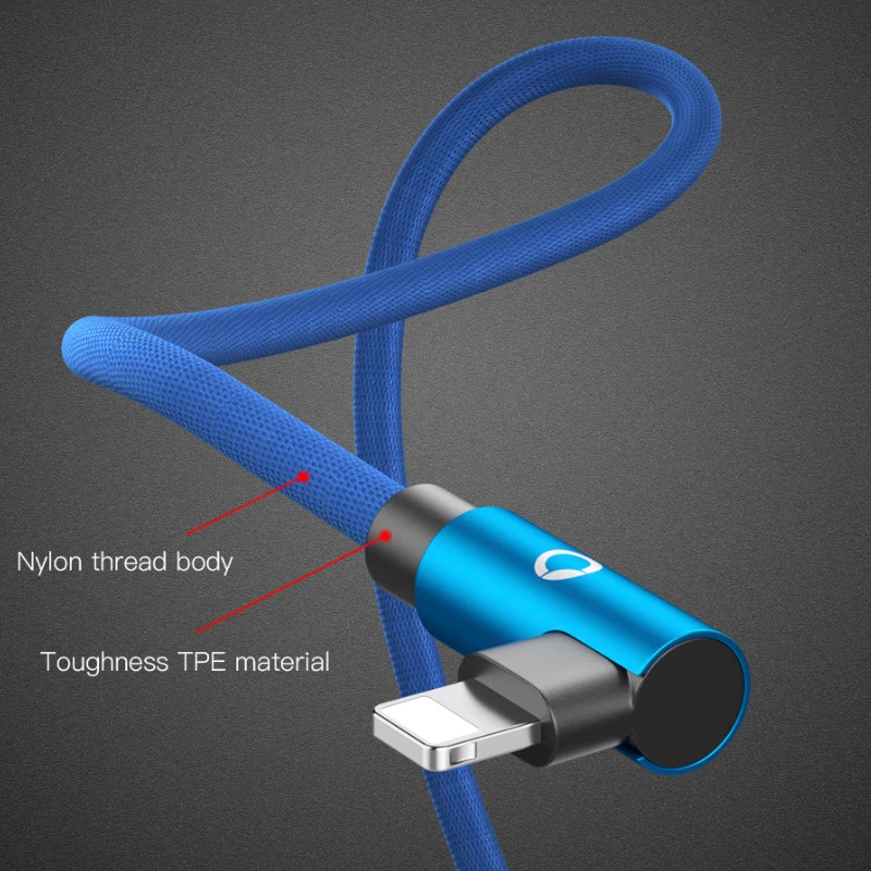 PZOZ для iphone зарядное устройство USB кабель Быстрая зарядка 90 градусов usb Шнур кабель для iphone Xr Xs Max 8 7s 6 plus 6s 5 5S se ipad кабель