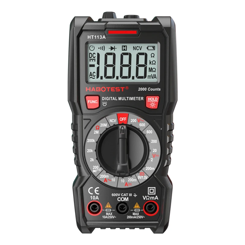 HABOTEST HT113A цифровой мини мультиметр DC/AC Измеритель Напряжения тока ручной