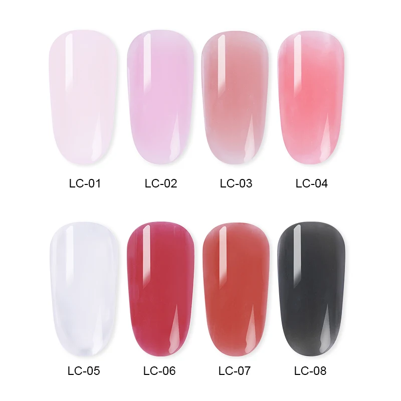 LILYCUTE 20ml Poly Extension Gel Kit Quick Building Gel White Clear LED Acrylic Builder Nail Tips Nail Art Gel Brush Tool Set