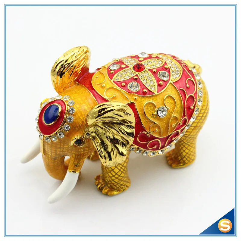 Искусственная Эмаль Слон в форме животного Стразы|box box|rhinestone boxelephant box |