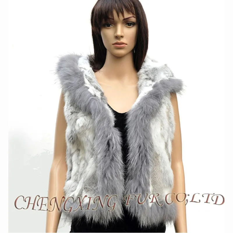 _ 100% жилет из натурального кроличьего меха вязаный с капюшоном|fur vest|vest knittedveste gilet |
