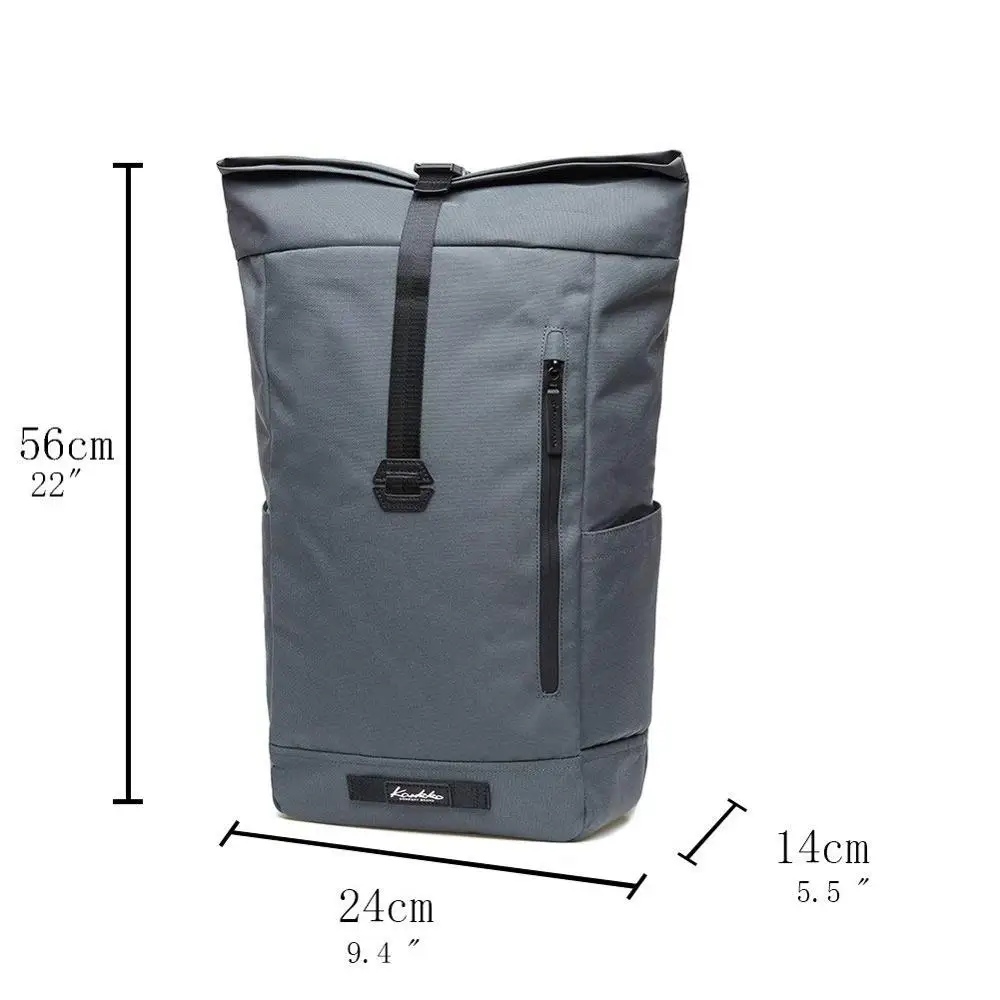 KAUKKOBackpack с верхней складной хлопковый холщовый рюкзак на каждый день винтажный мешок водоотталкивающий и гибкий для мужчин и женщин