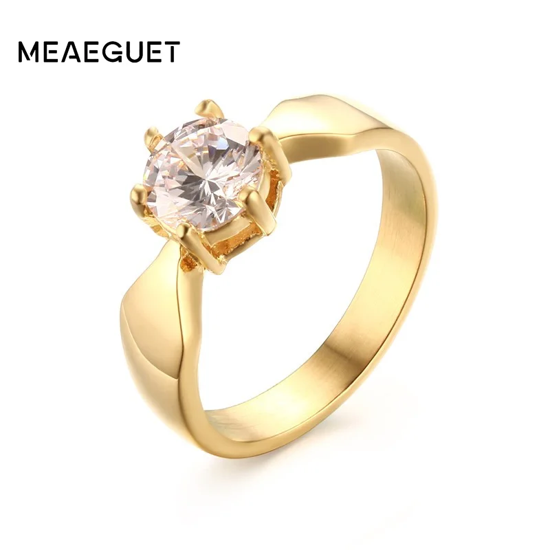 Женские обручальные кольца с фианитами Meaeguet свадебные золотого цвета|ring wedding|wedding