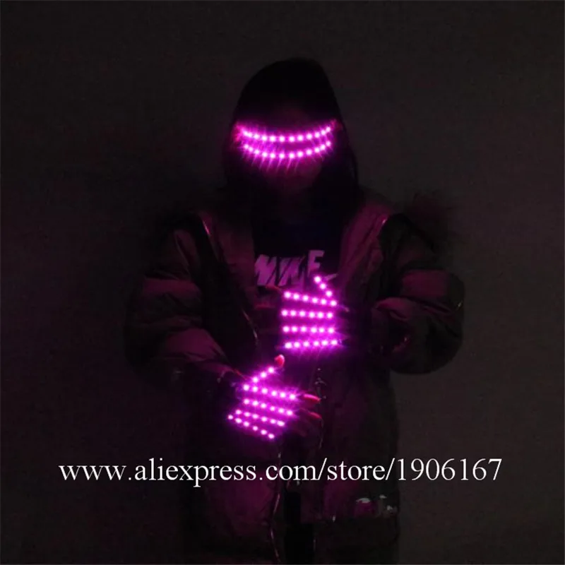 Bright LED Stage Costumes Light Up Gloves Luminous halloween Glasses Led Illuminated Props Party Event Supplies | Дом и сад