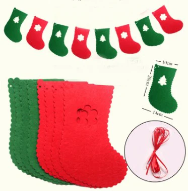 ZY DIY 5 Designs Merry Christmas Flag Tree Deer Boot Felt handmade Nonwoven Fabric Home Decoration sewing fabric Store | Дом и сад