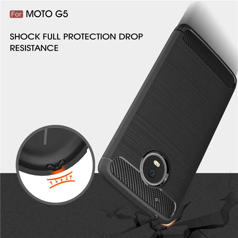Чехол для Motorola Moto G5 роскошный чехол из углеродного волокна с защитой от падения