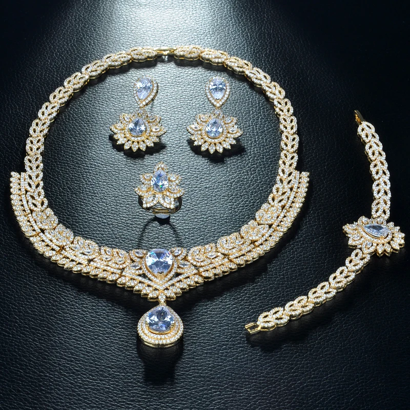 Женский комплект свадебных украшений Be ювелирных в виде капли воды из циркония