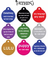 2pcslot free engraving aluminum pet id tags dog cat name tags pet id collar personalized engraving round shapes 8 colors
