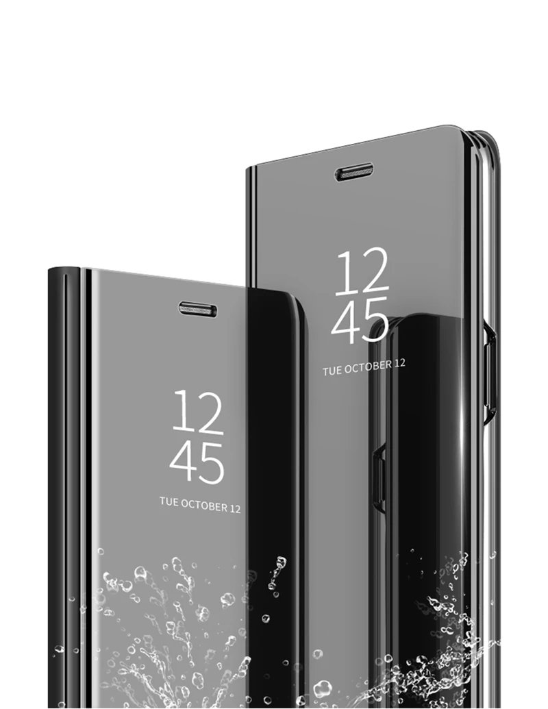 Стенд флип-чехол с зеркалом для на samsung Galaxy J3 J4 J6 J7 J8 A6 A8 S7 край S8 S9 Plus Note 9 кожаный чехол-подставка для телефона чехол с крышкой