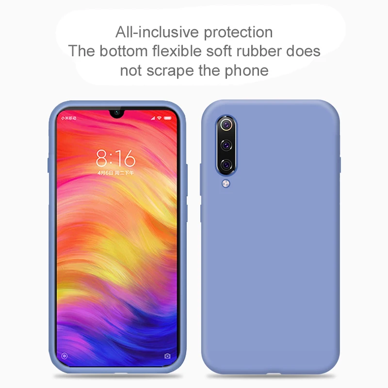 Жидкий силиконовый чехол для Xio mi Red mi Note 7 противоударный мягкий ТПУ сенсорный гладкий Чехол на заднюю панель для Xio mi 8 Lite 9 Красный mi Note7 Capa