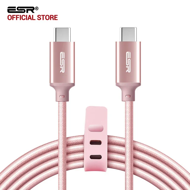 Кабель USB 2,0 от USB-C до USB-C, ESR Синхронизация данных Быстрая зарядка 2 м тип-c к тип-c кабель для MacBook, для Samsung S8, для LG G6 V20 G5